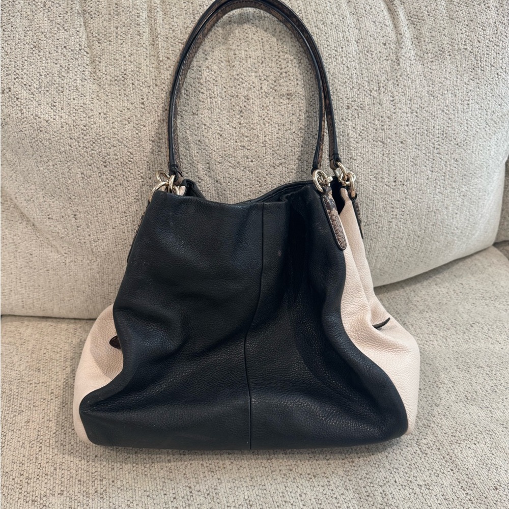 Two-Tone Black and Cream Women's Bag